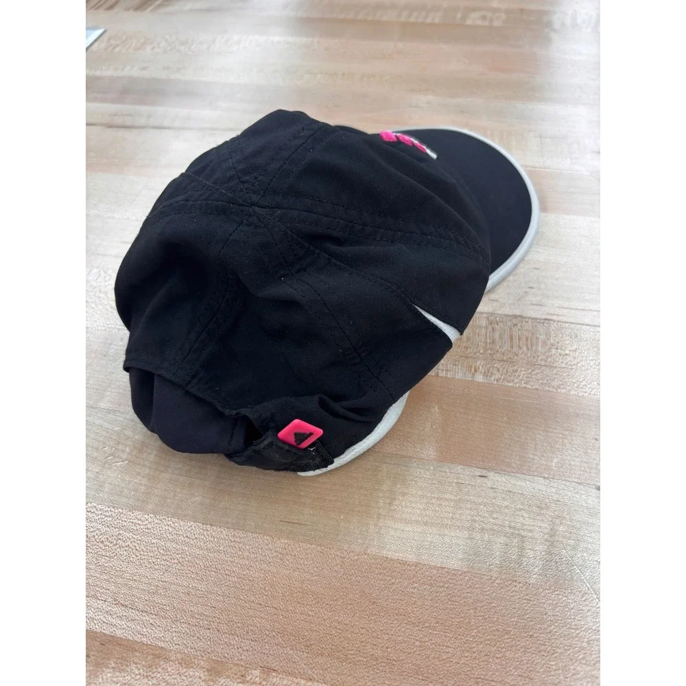 Adidas Adizero Running Hat Black Pink Embroidered Logo Adjustable Cap